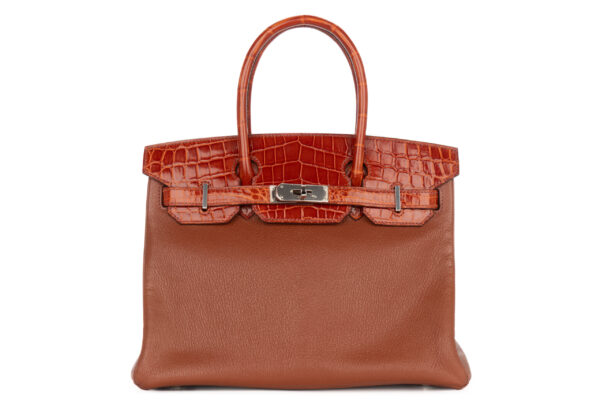 Hermès Birkin 30 Touch Miel Chevre Crocodile Niloticus Palladium Hardware
