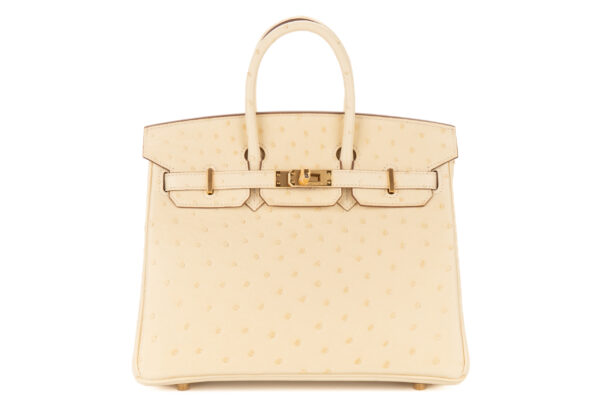 Hermès Birkin 25 Vanille Ostrich Gold Hardware