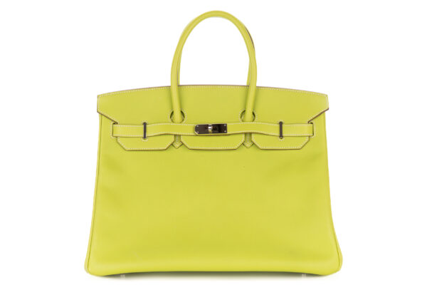 Hermès Birkin 35 Candy Kiwi – Lichen Epsom Retourne Palladium Hardware
